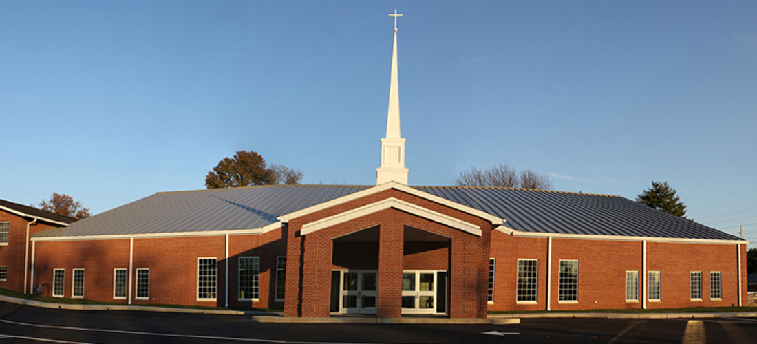 Church Steel Building at sundown