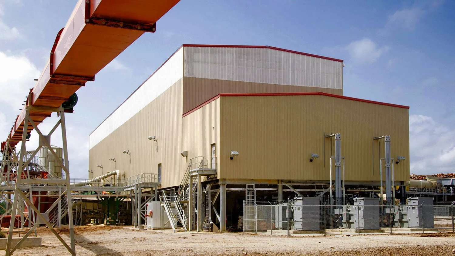 Steel Warehouse Steel Warehouse with tri color panels
