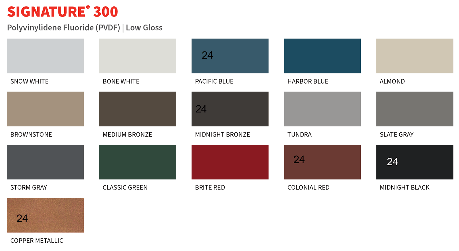 Signature 300 Color Chart